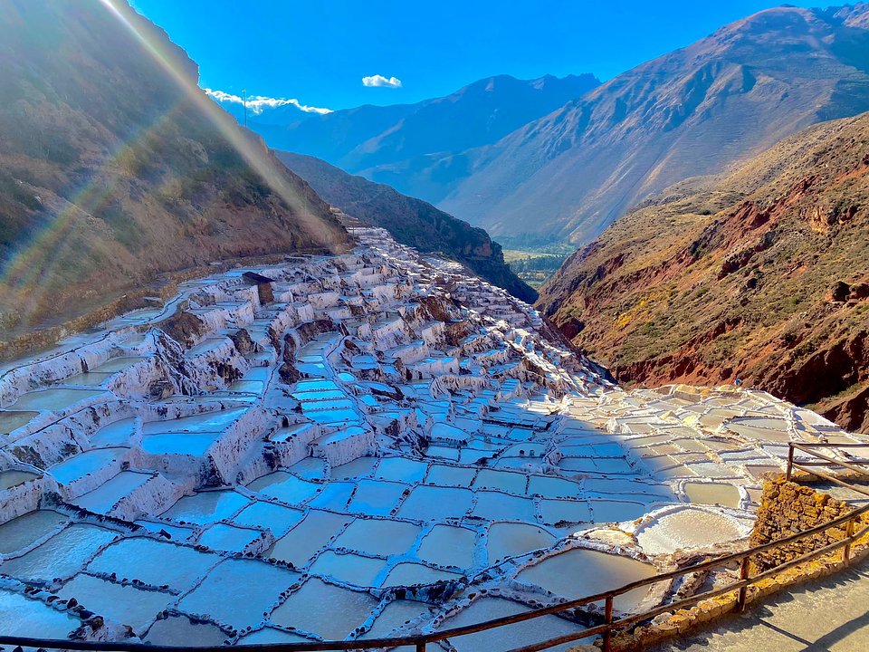 The Maras salt pans stepping down the hillside in the Sacred Valley