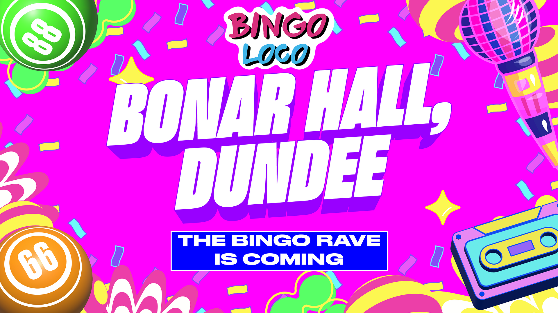 artwork for bingo loco show in East Kilbride