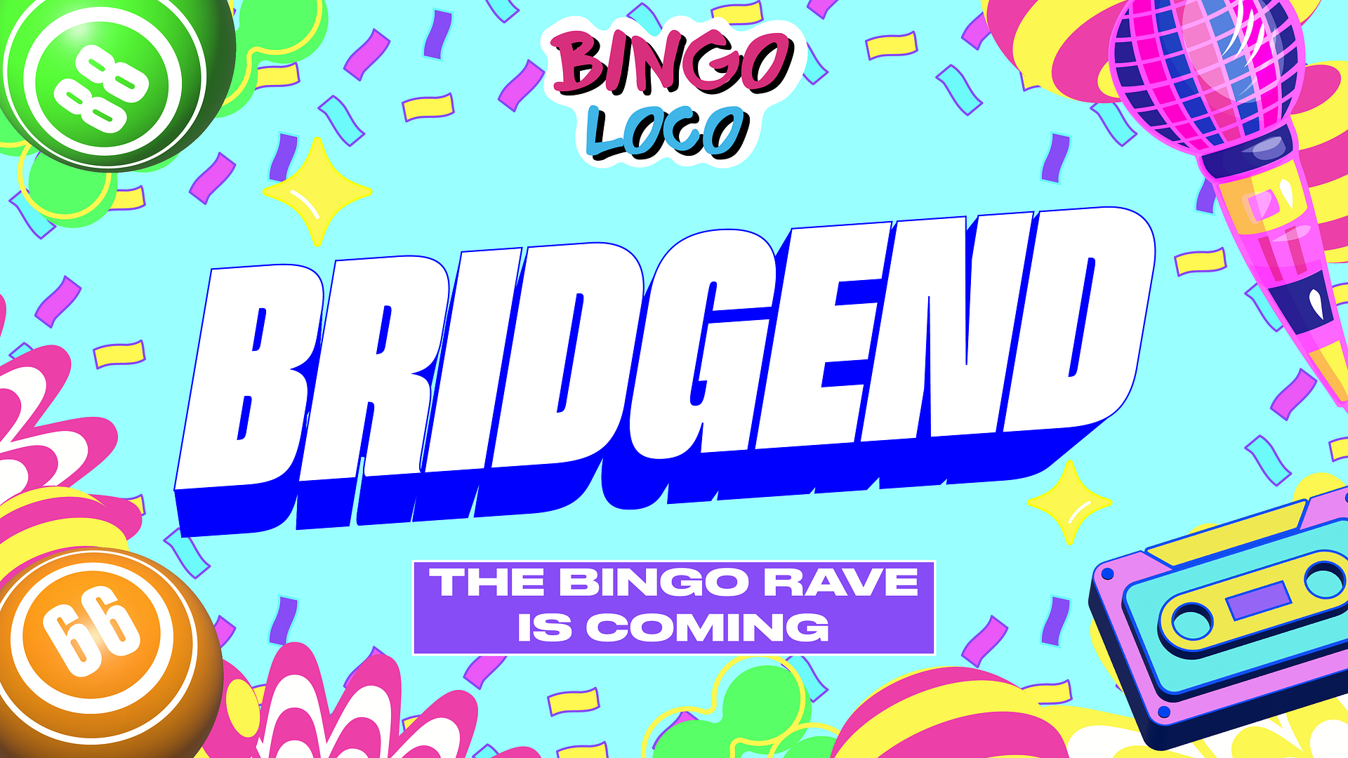 artwork for bingo loco show in llandudno