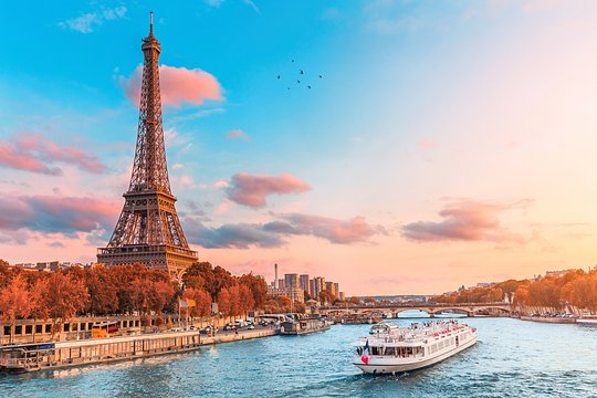 Cruise along the Seine at sunset with a champagne toast 