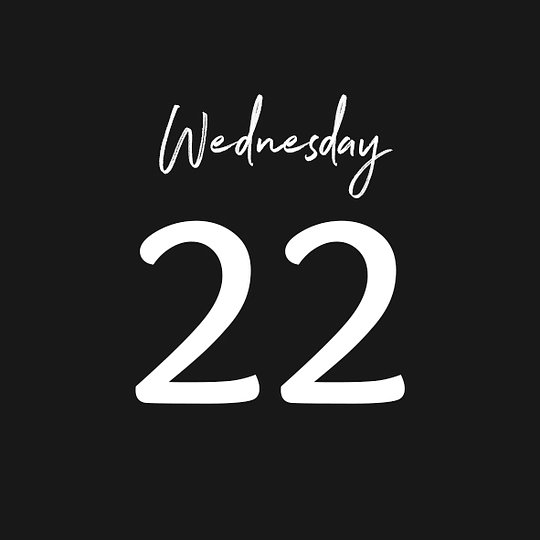 WEDNESDAY 22/10/2025