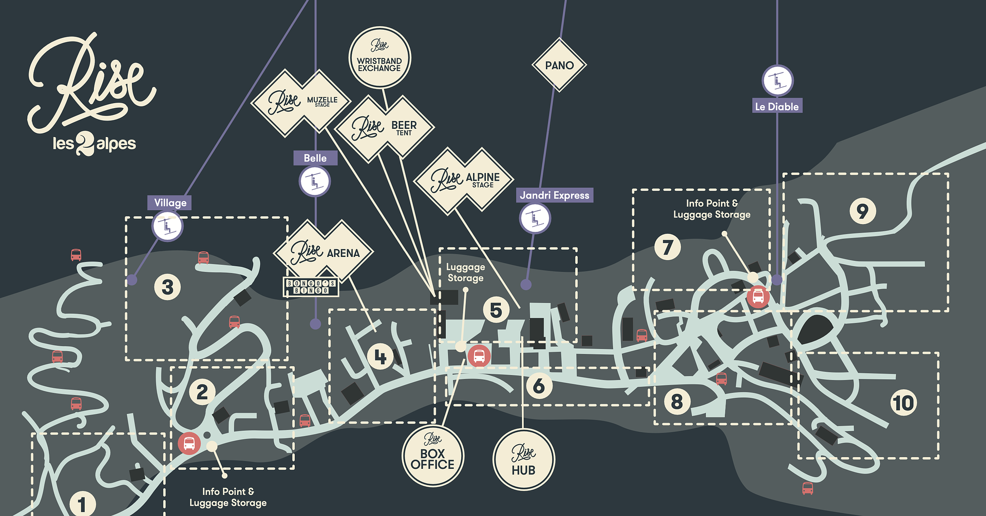If you are looking to book your accomodation via an external website, this helpful map has put the town of Les Deux Alps into 