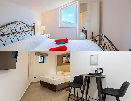 Private Villa Bedroom (Murter Island) + Studio No Balcony (Split City)
