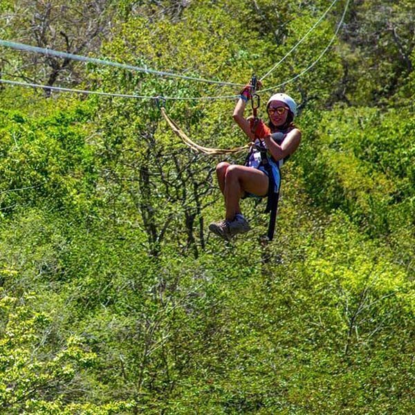 Female solo traveller_zip lining through Monteverde Costa Rica