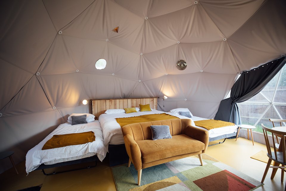 Luxury Glamping with private bathrooms and kitchens  From £1800 per Dome