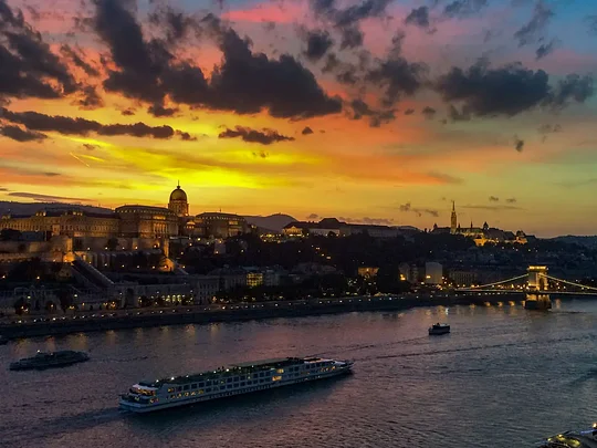 Cruise down the Danube River while the sun sets