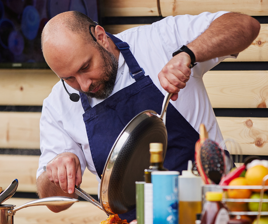 Renowned Chef Showcasing Culinary Expertise: Cooking Demonstration at Savour Festival