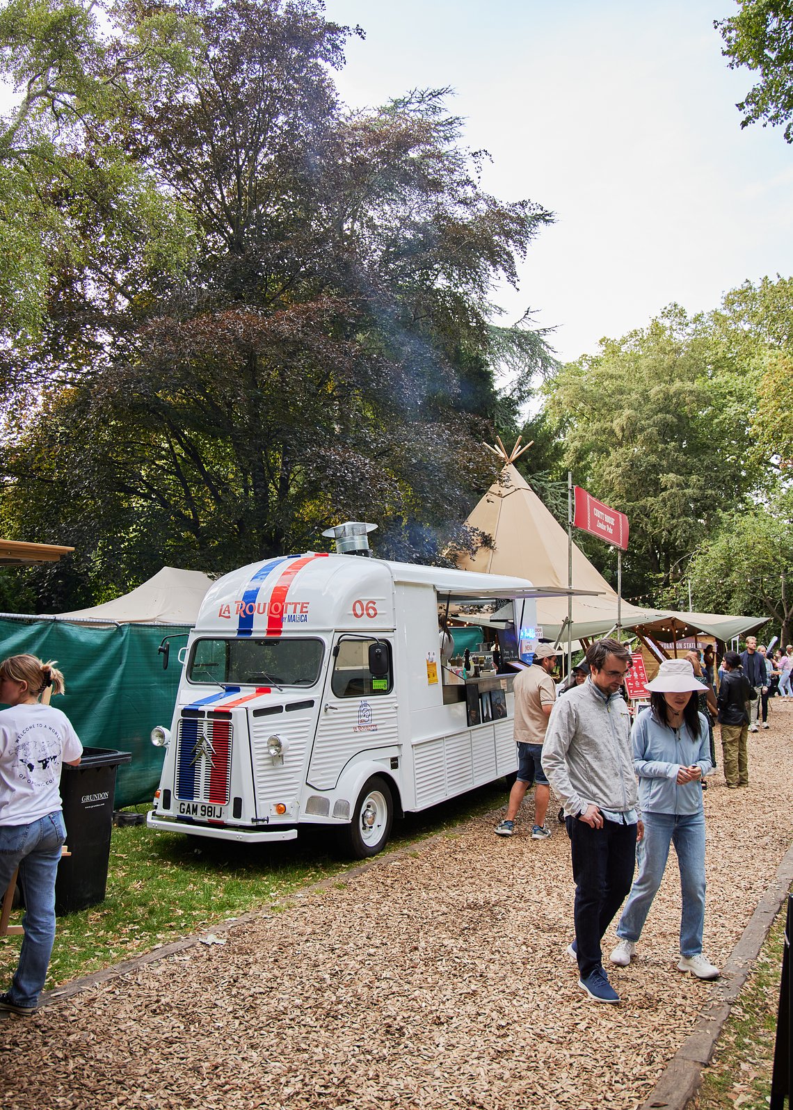 La Roulotte van and cubitt house tent where amazing chefs cooking great dishes at savour festival 2023