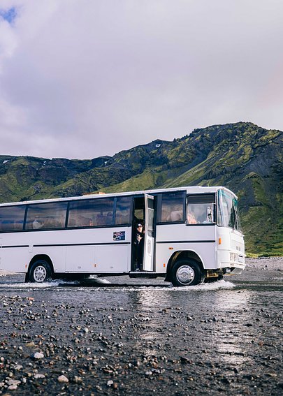 An SYB crew and their expedition van in Iceland