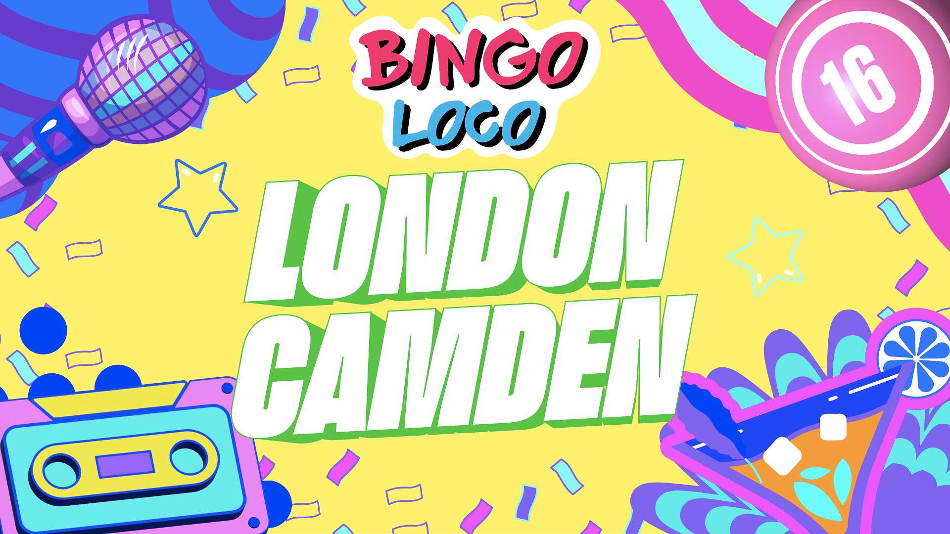 artwork for bingo loco show in London Camden
