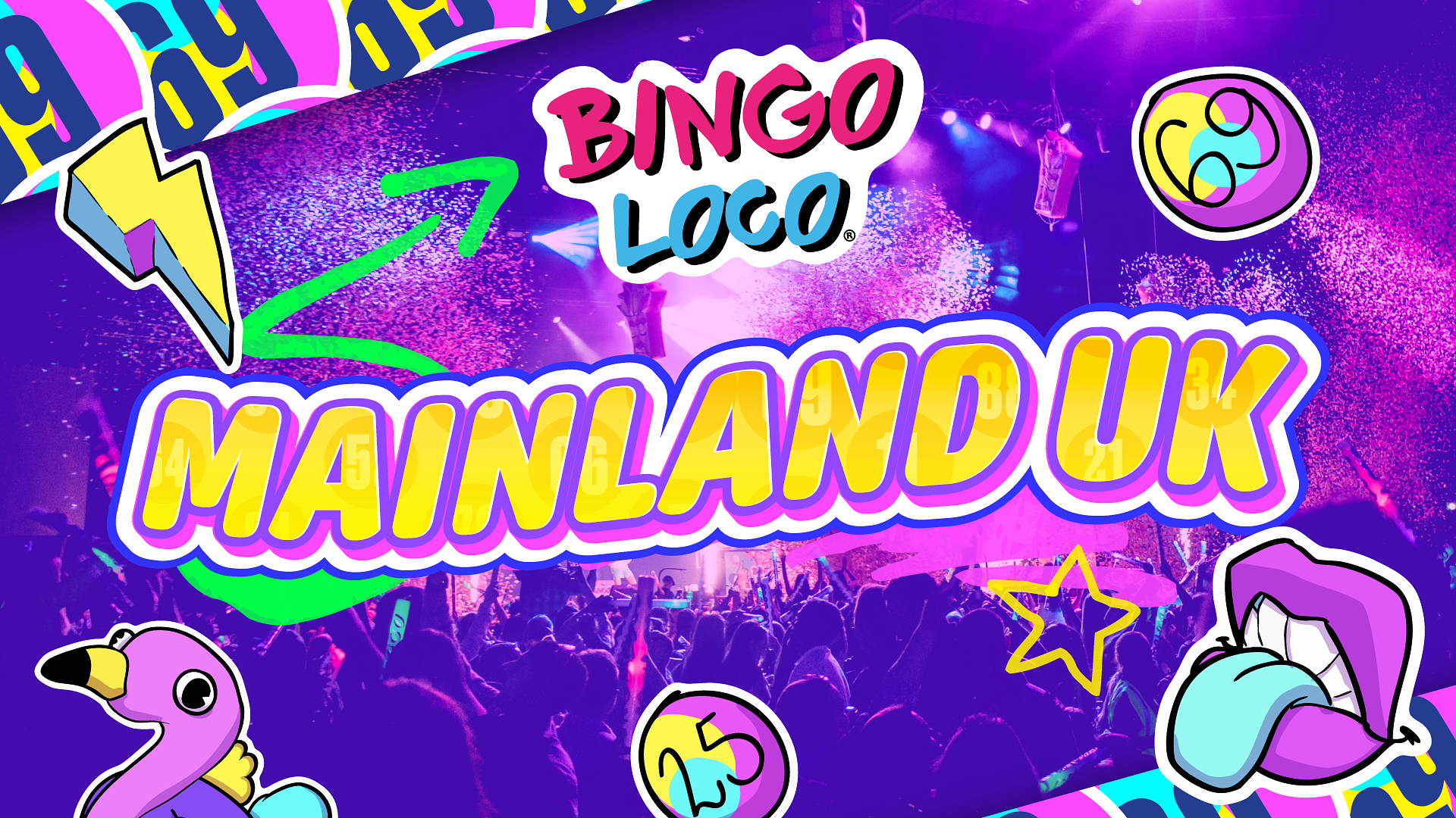 artwork for bingo loco show in mainland uk