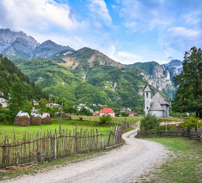 Birds Eye View of the Albanian Alps