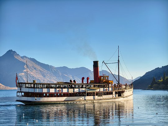 Board the oldest commercial passenger-carrying steamship and cruise Lake Whakatipu