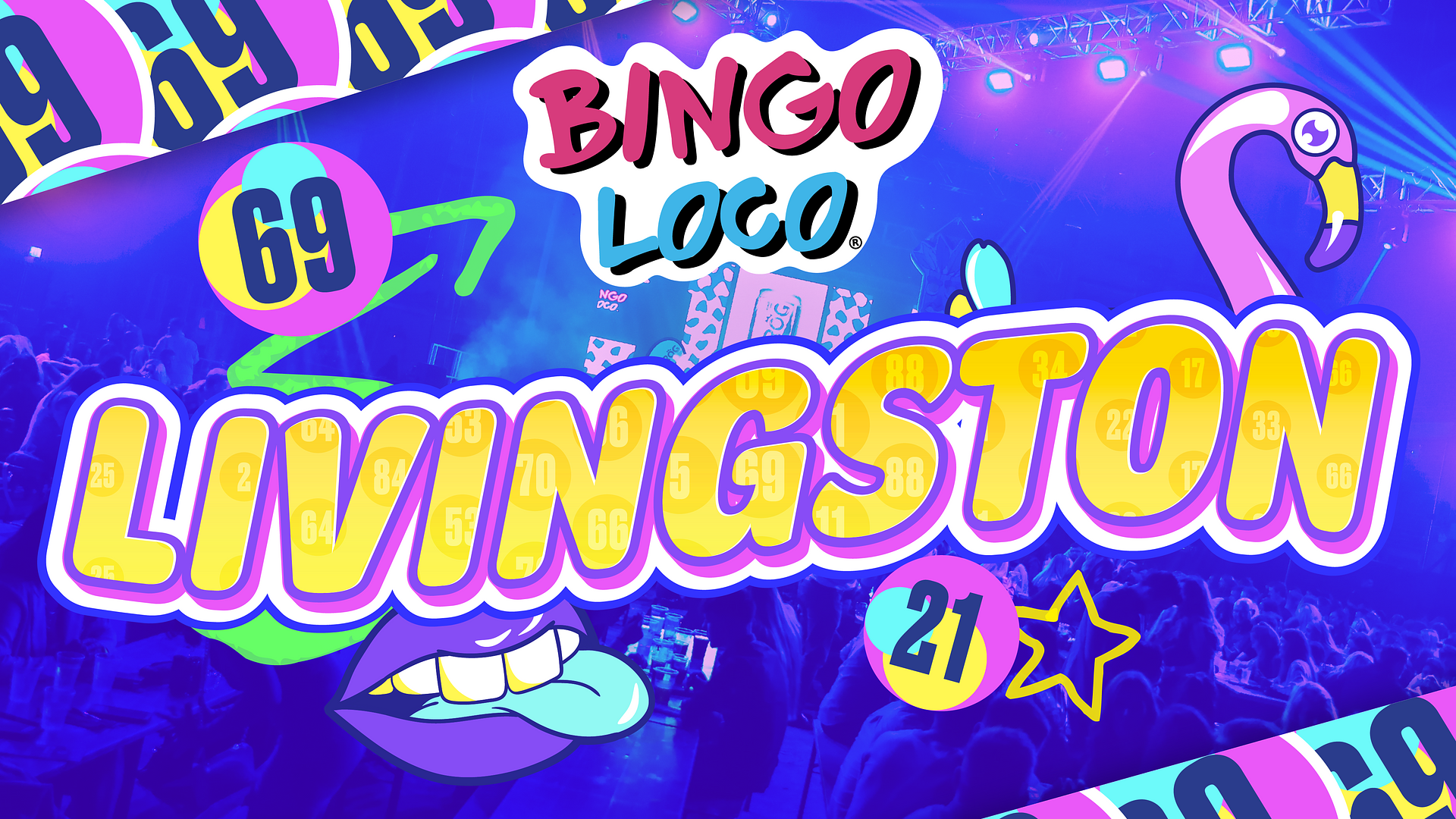 artwork for bingo loco show in Livingston