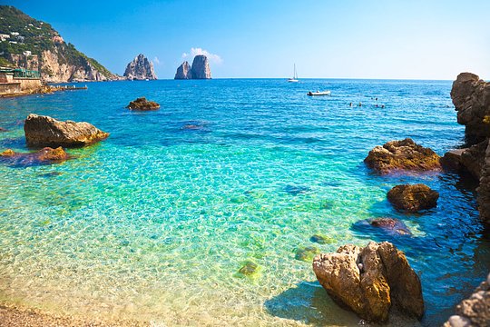 Swim in the warm sea along the Amalfi Coast