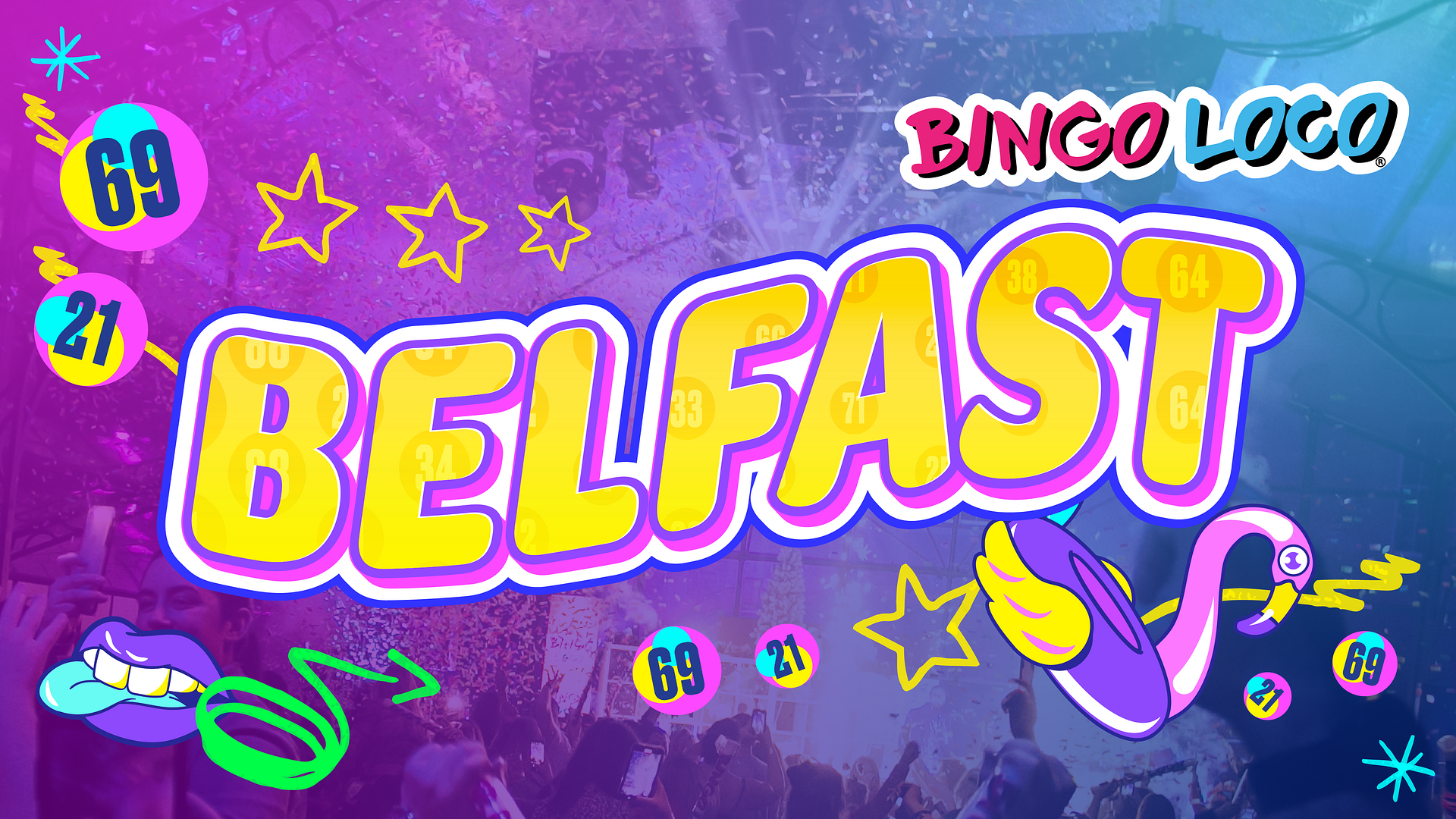 artwork for bingo loco show in belfast