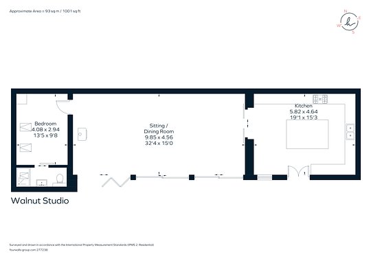 Walnut Studio - floorplan