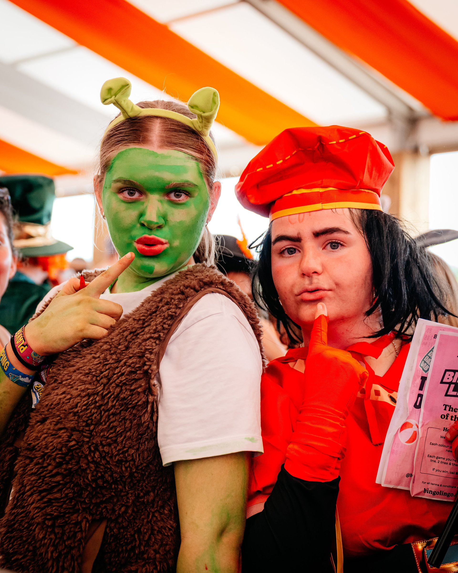 Rugby girls in fairytale fancy dress costumes at Bournemouth 7s Festival in Dorset