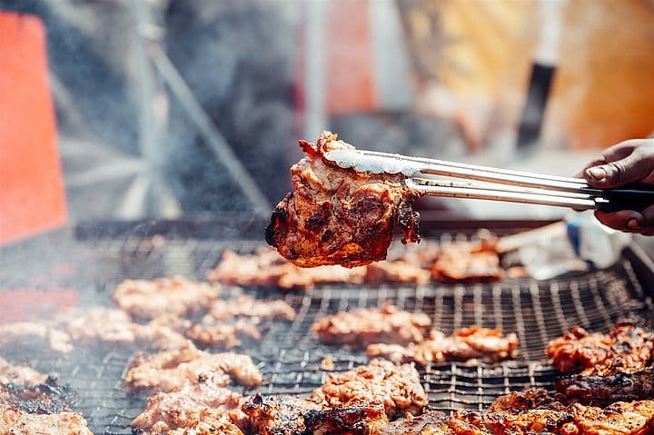 Street food grill at Bournemouth 7s Festival in Dorset