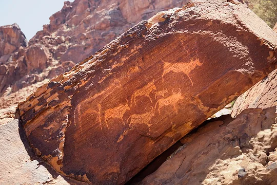 Visit Twyfelfontein, home to 2,500 rock engravings from the Stone Age