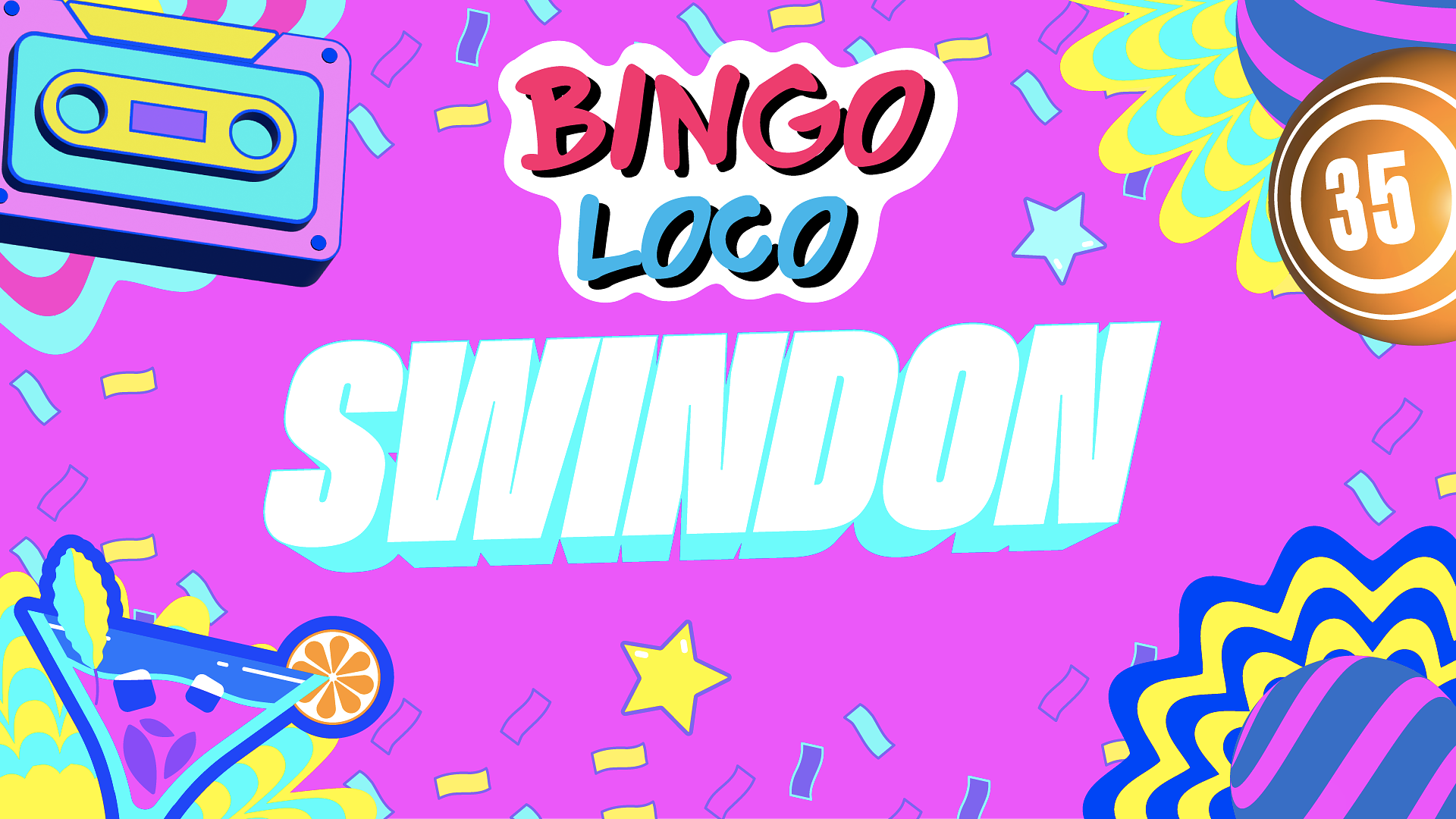 artwork for bingo loco show in swindon