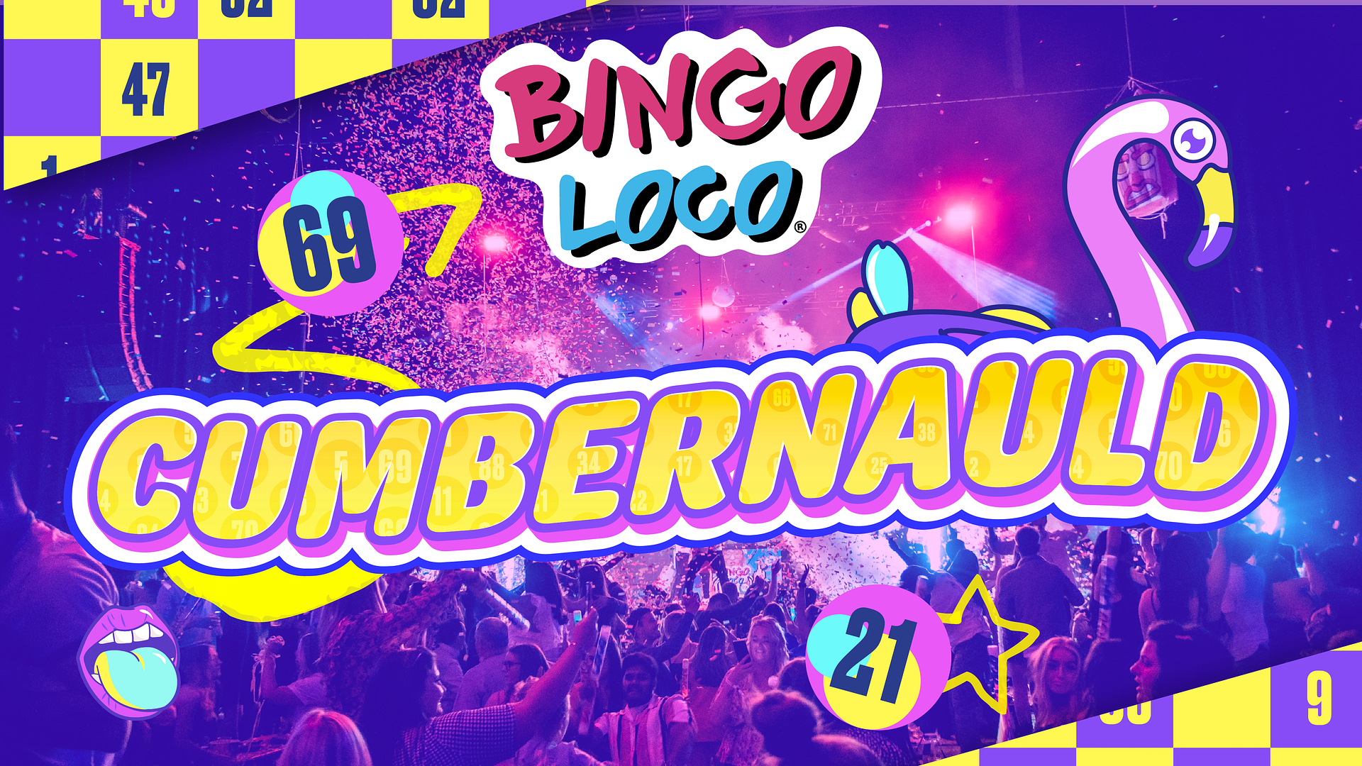 artwork for bingo loco show in cumbernauld