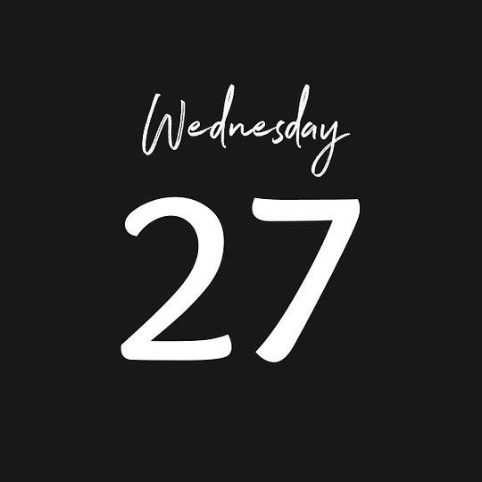 WEDNESDAY 27/08/2025