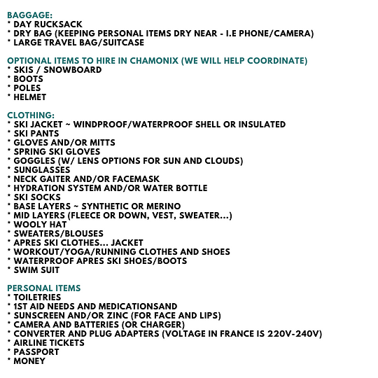 Personal equipment required