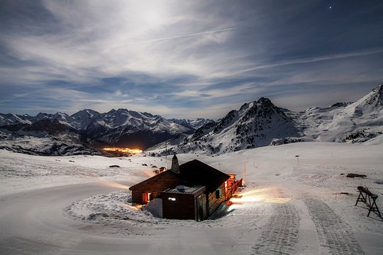 Cena en la montaña