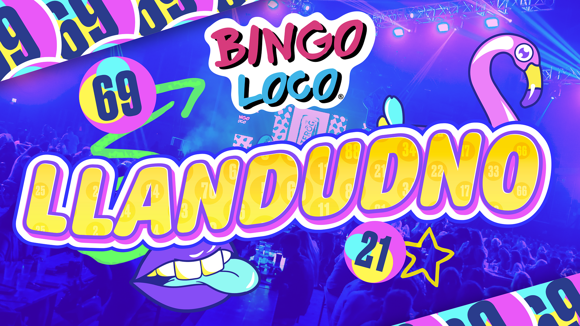 artwork for bingo loco show in llandudno