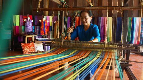 Engage in traditional Thai fabric weaving