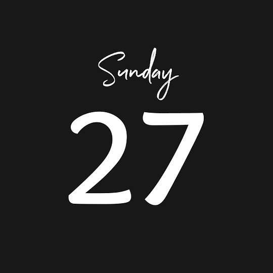 SUNDAY 27/07/2025