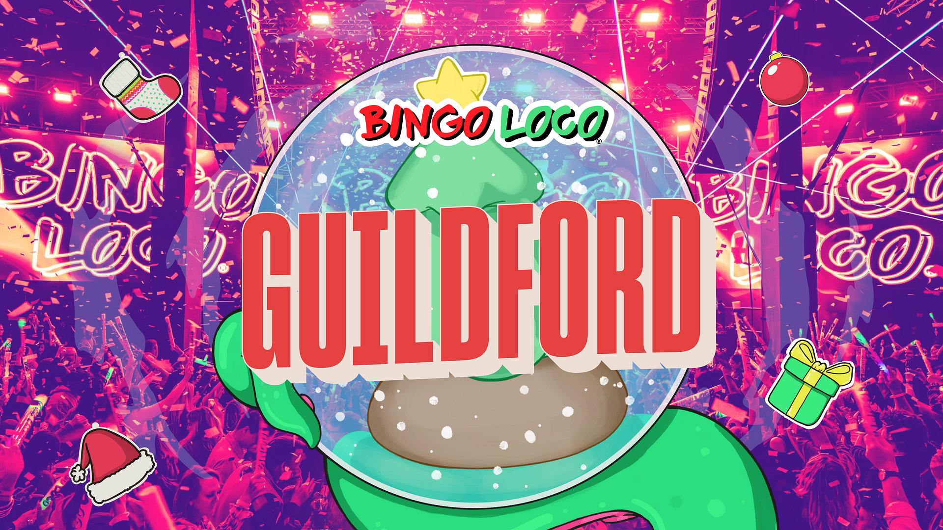 artwork for bingo loco show in guildford
