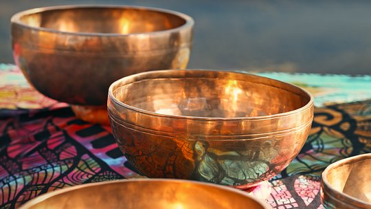 Unwind in a sound healing session for deep relaxation