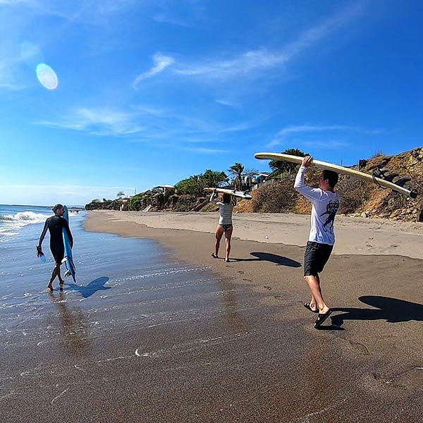 Crew of surfers on an advennture_travel Nicaragua