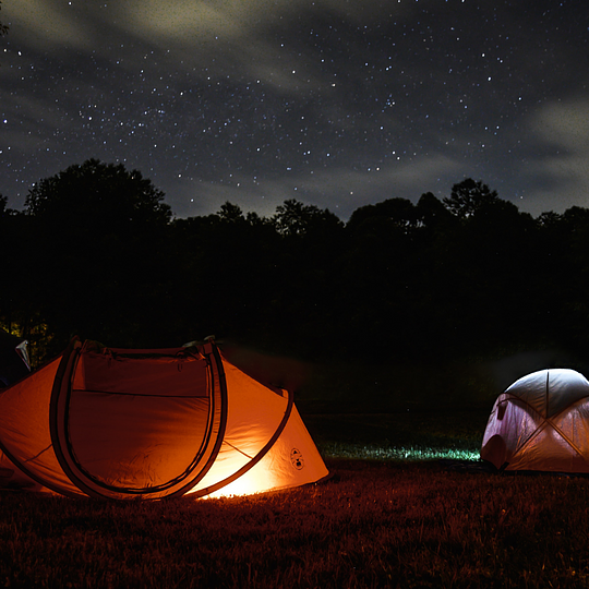 Wild camping in dome tents
