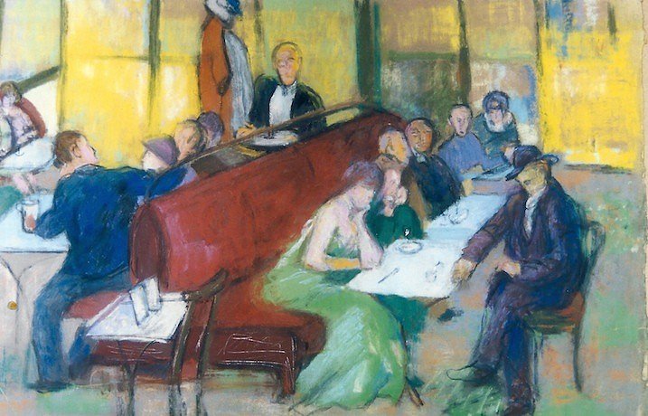 1928ParisCafepastelonpaper12x18111