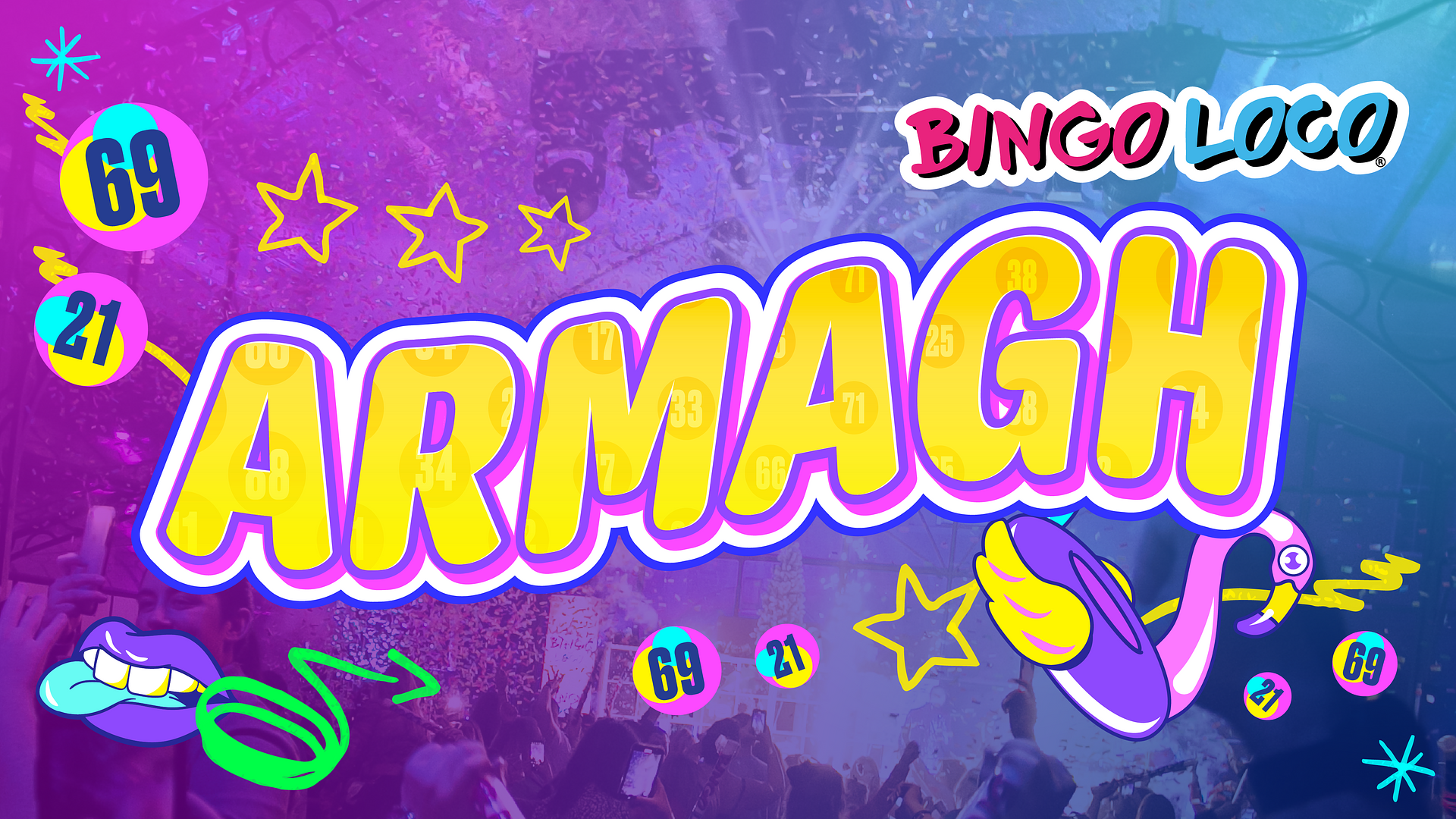 artwork for bingo loco show in armagh