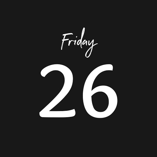 FRIDAY 26/09/2025