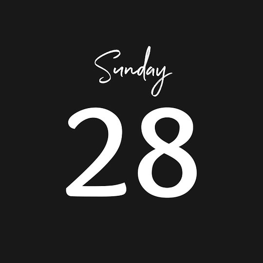 SUNDAY 28/09/2025