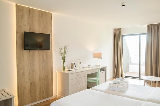 Twin room in stunning cliffside hotel with sea views