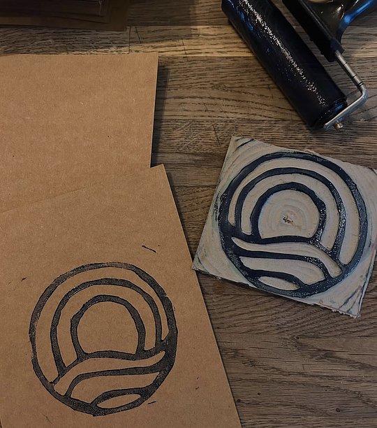 Hand printed card as voucher through the post. Postage included. 