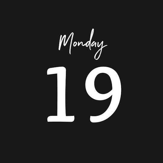 MONDAY 19/05/2025