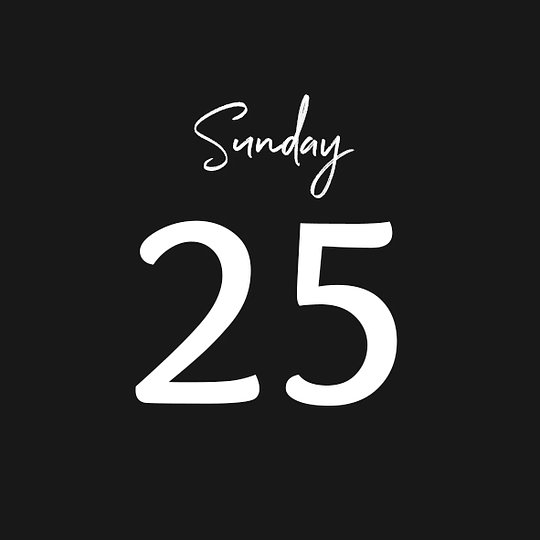 SUNDAY 25/05/2025