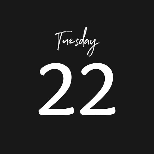 TUESDAY 22/04/2025