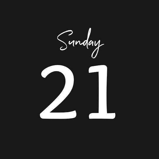 SUNDAY 21/09/2025